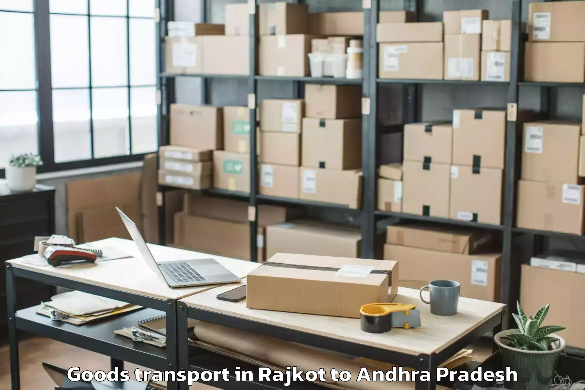 Book Rajkot to Mamidikududru Goods Transport